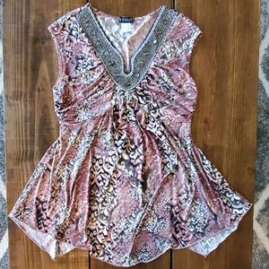 VENUS Womens Beaded Blouse